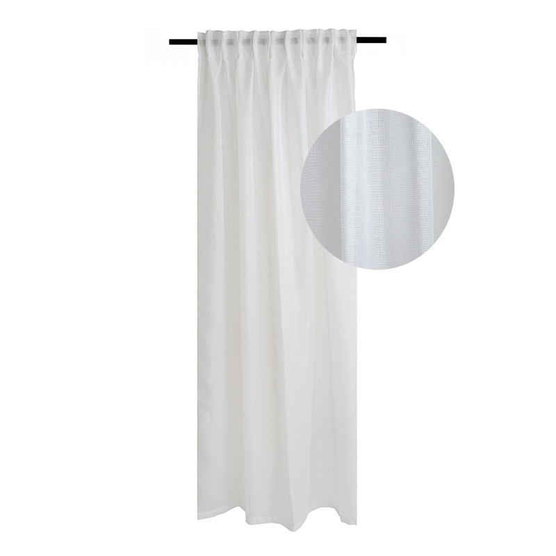Firana z taśmą SHINY CHIC 140x270 optical white